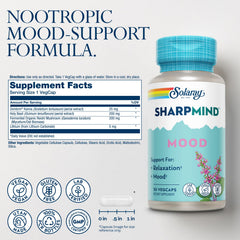 Close-up of SharpMind Mood Support ingredients: Zembrin, Holy Basil, Lithium