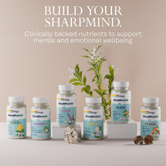 60-day guarantee and servings shown on SharpMind Mood Support bottle