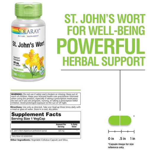 Close-up of SOLARAY St Johns Wort 325 mg tablet