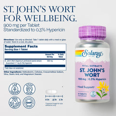 Close-up of SOLARAY St. John's Wort 900mg tablets