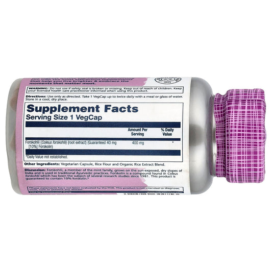 Close-up of SOLARAY Forskohlii extract capsules 400 mg, 60-count bottle