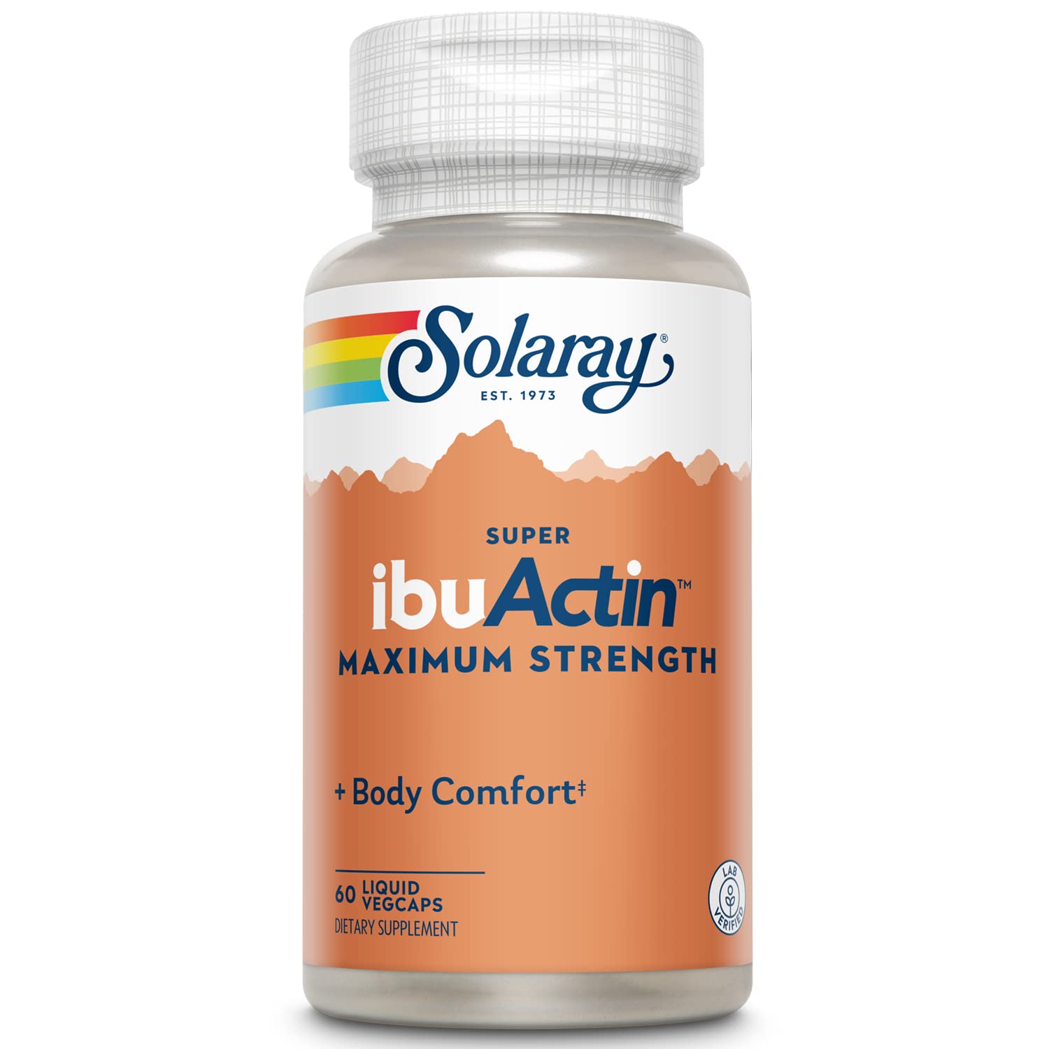 Solaray Super IbuActin 60 capsules bottle front view