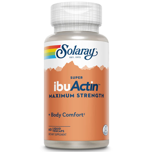 Solaray Super IbuActin 60 capsules bottle front view