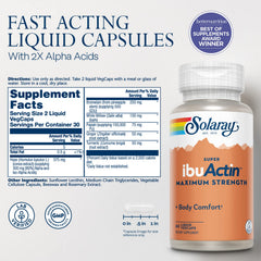 Close-up of Solaray Super IbuActin label