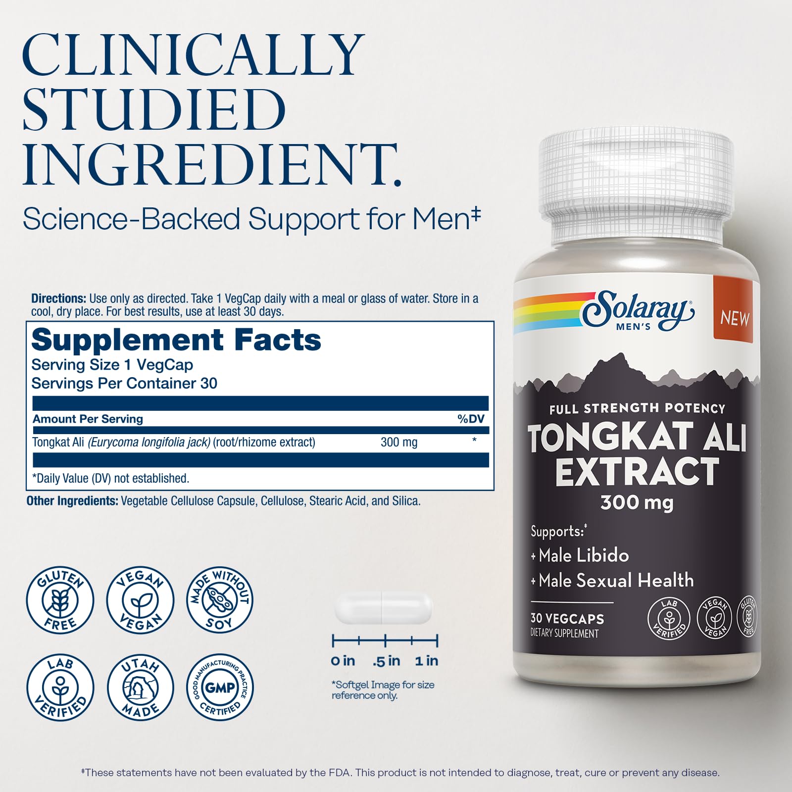 Packaging box for SOLARAY Tongkat Ali Extract 300mg