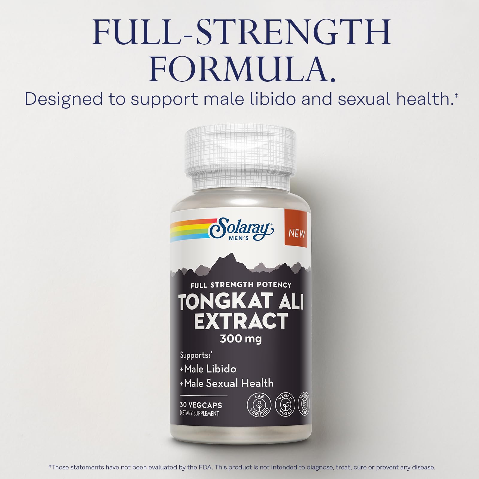 Supplement facts panel for Tongkat Ali Extract 300mg