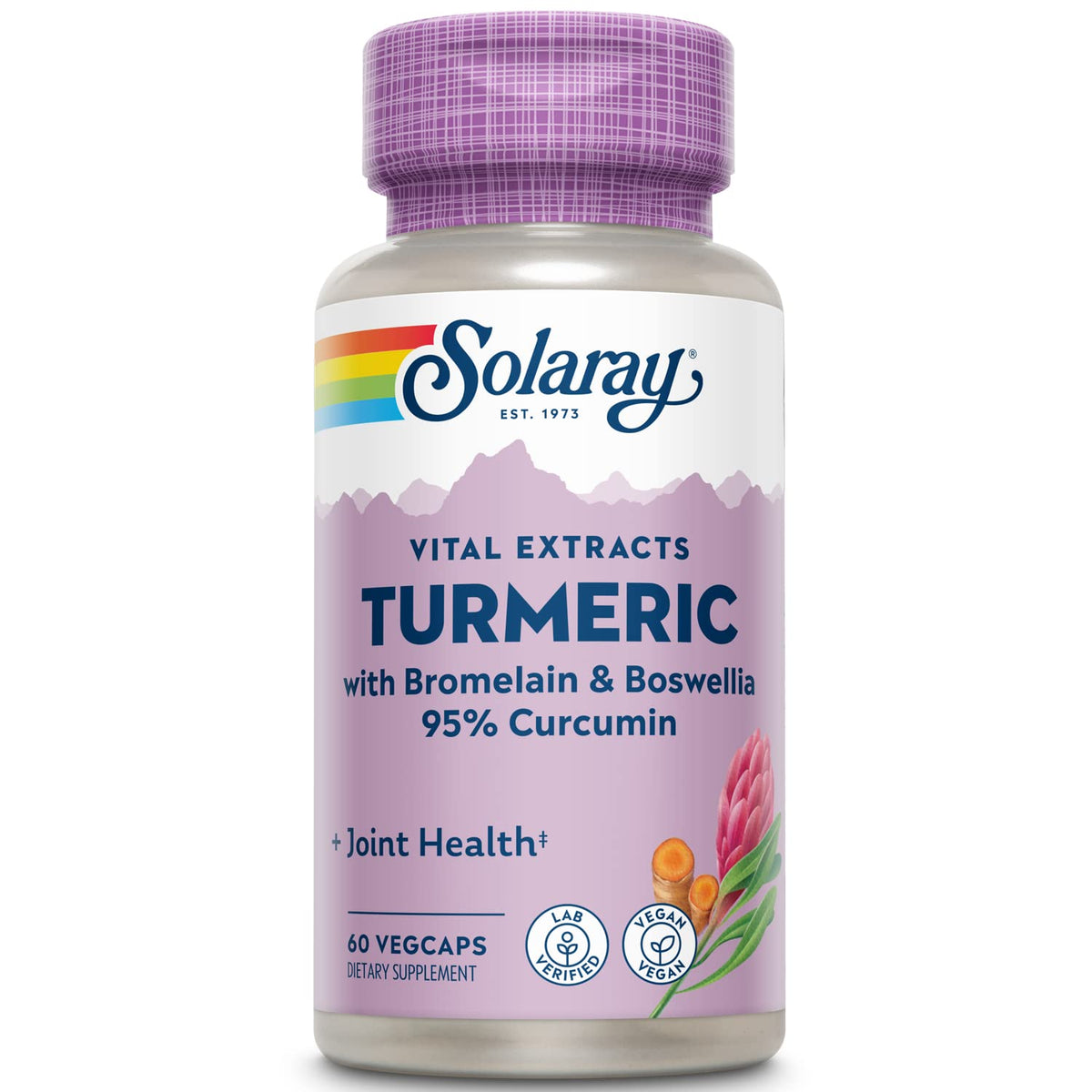 SOLARAY Turmeric Curcumin bottle with 60 servings