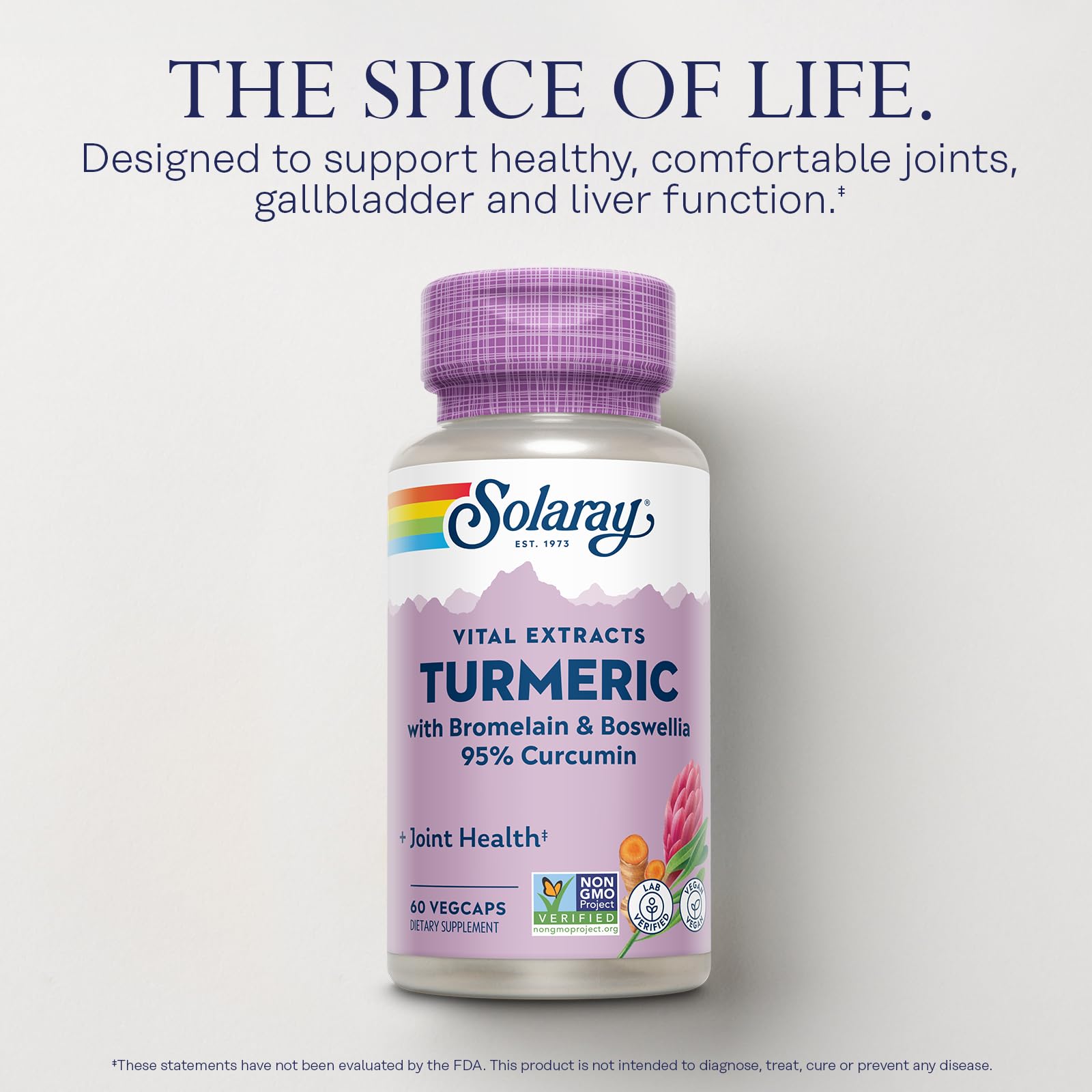 SOLARAY Turmeric Curcumin vegan VegCap capsules