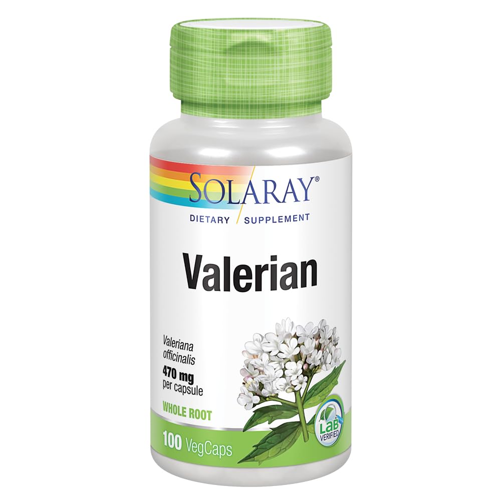 SOLARAY Valerian 470mg bottle - front view (100 count)