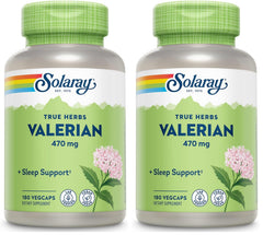 SOLARAY Valerian 470mg bottle with 180 capsules; Pack of 2