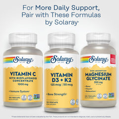Vitamin C serving size on Solaray bottle showing 100 servings