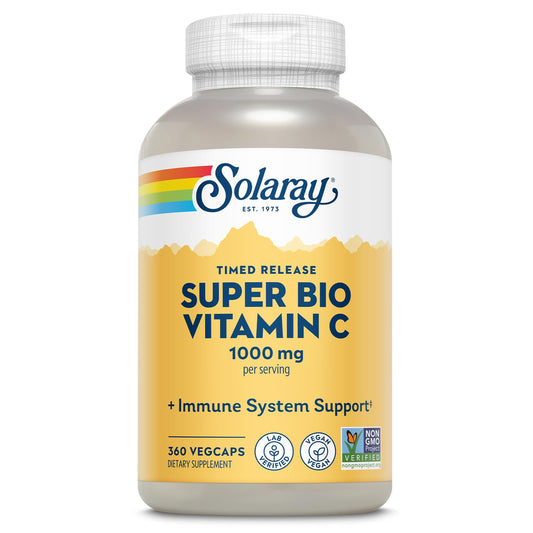 SOLARAY Vitamin C 1000 mg buffered two-stage timed-release capsule bottle