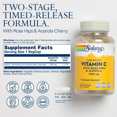 Close-up of two-stage time-release Vitamin C capsules