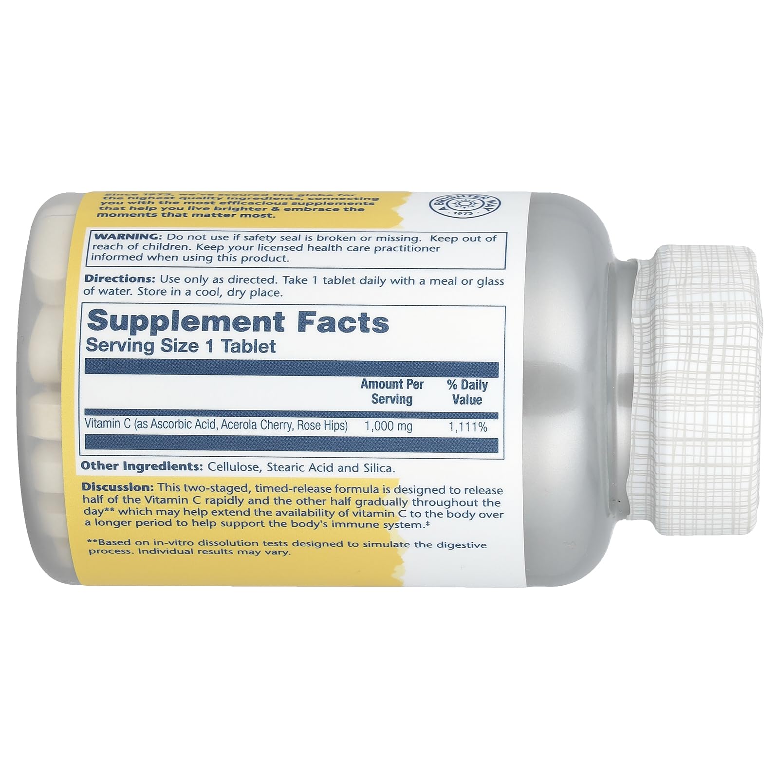 Close-up of two-stage timed-release vitamin C formula concept