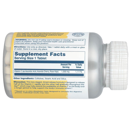 Close-up of two-stage timed-release vitamin C formula concept