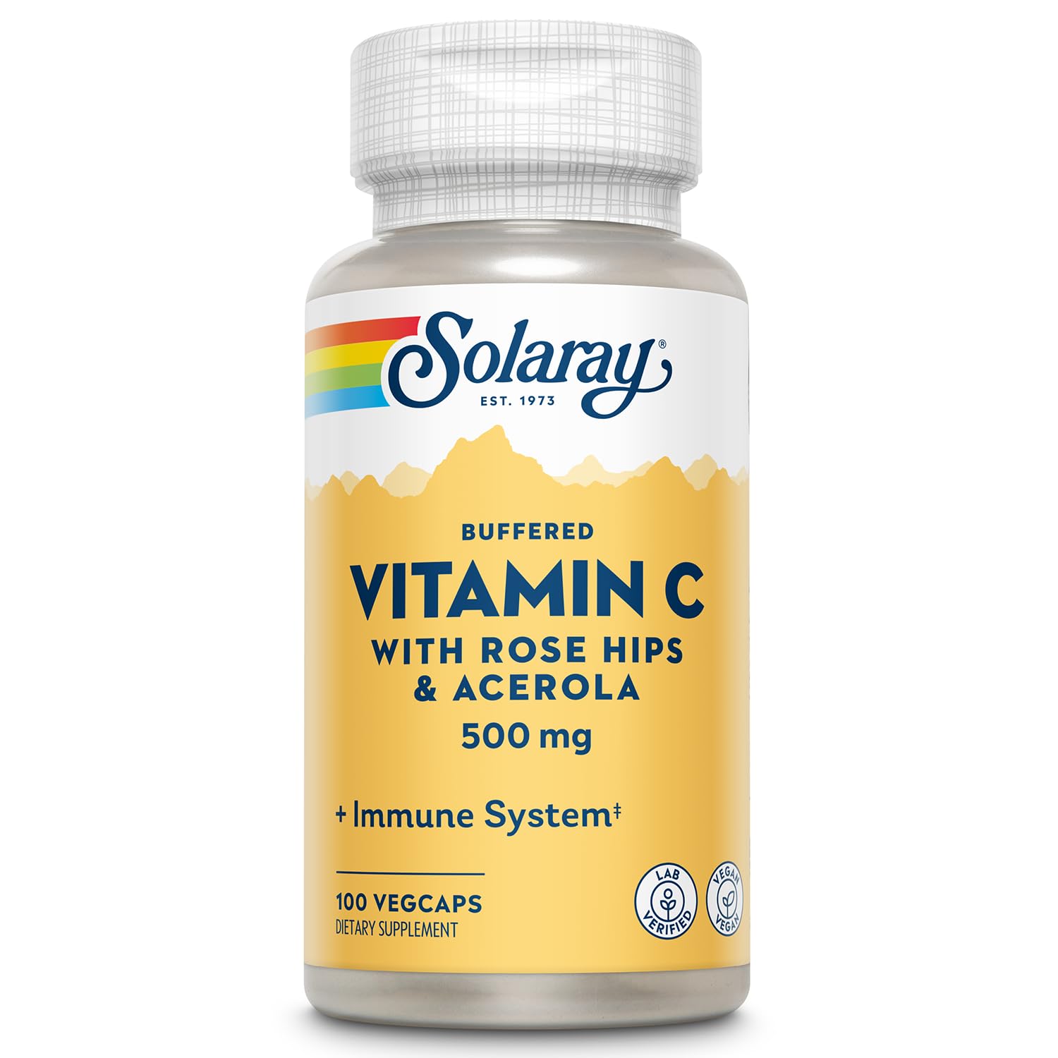 SOLARAY Vitamin C 500mg bottle with Rose Hips and Acerola
