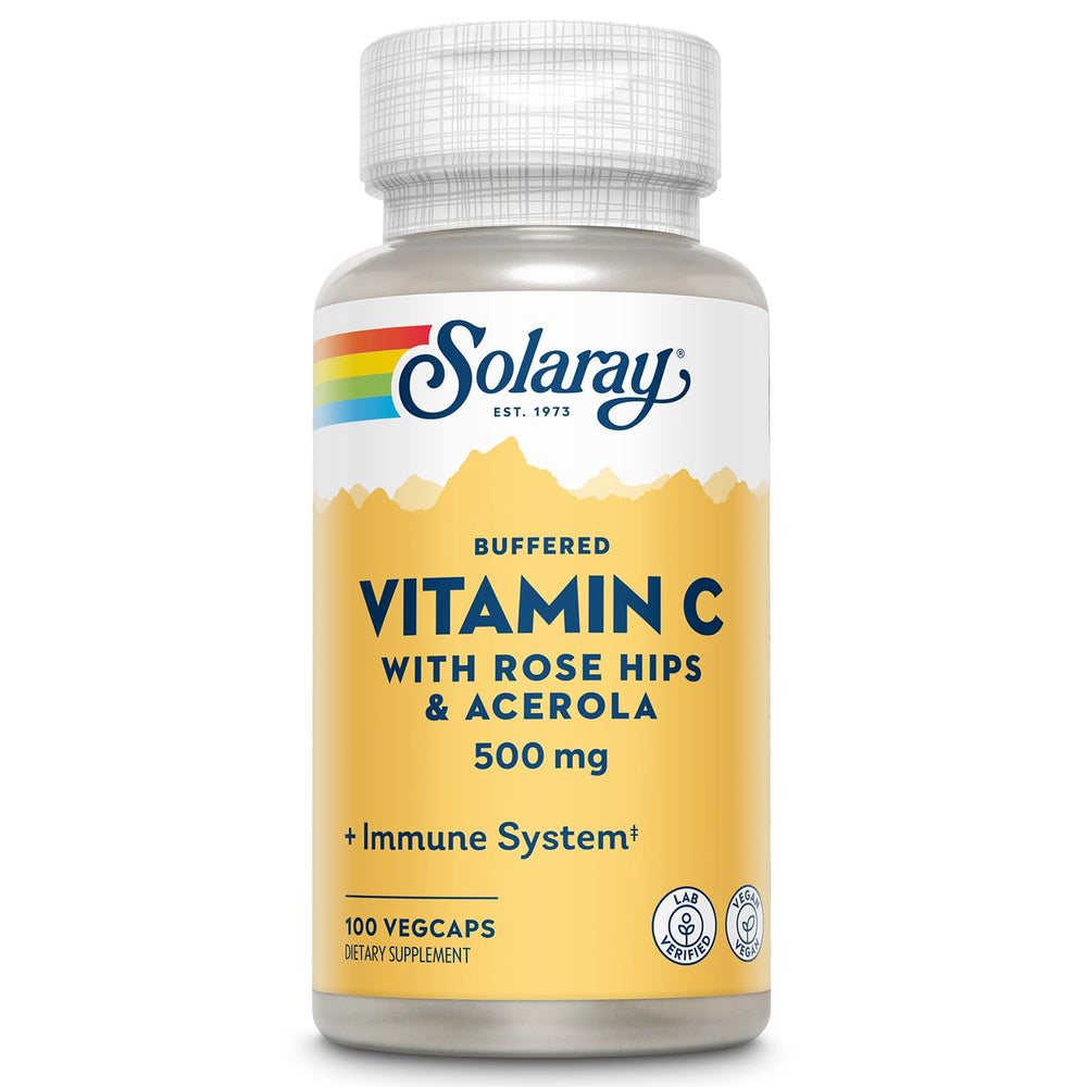 SOLARAY Vitamin C 500mg bottle with Rose Hips and Acerola