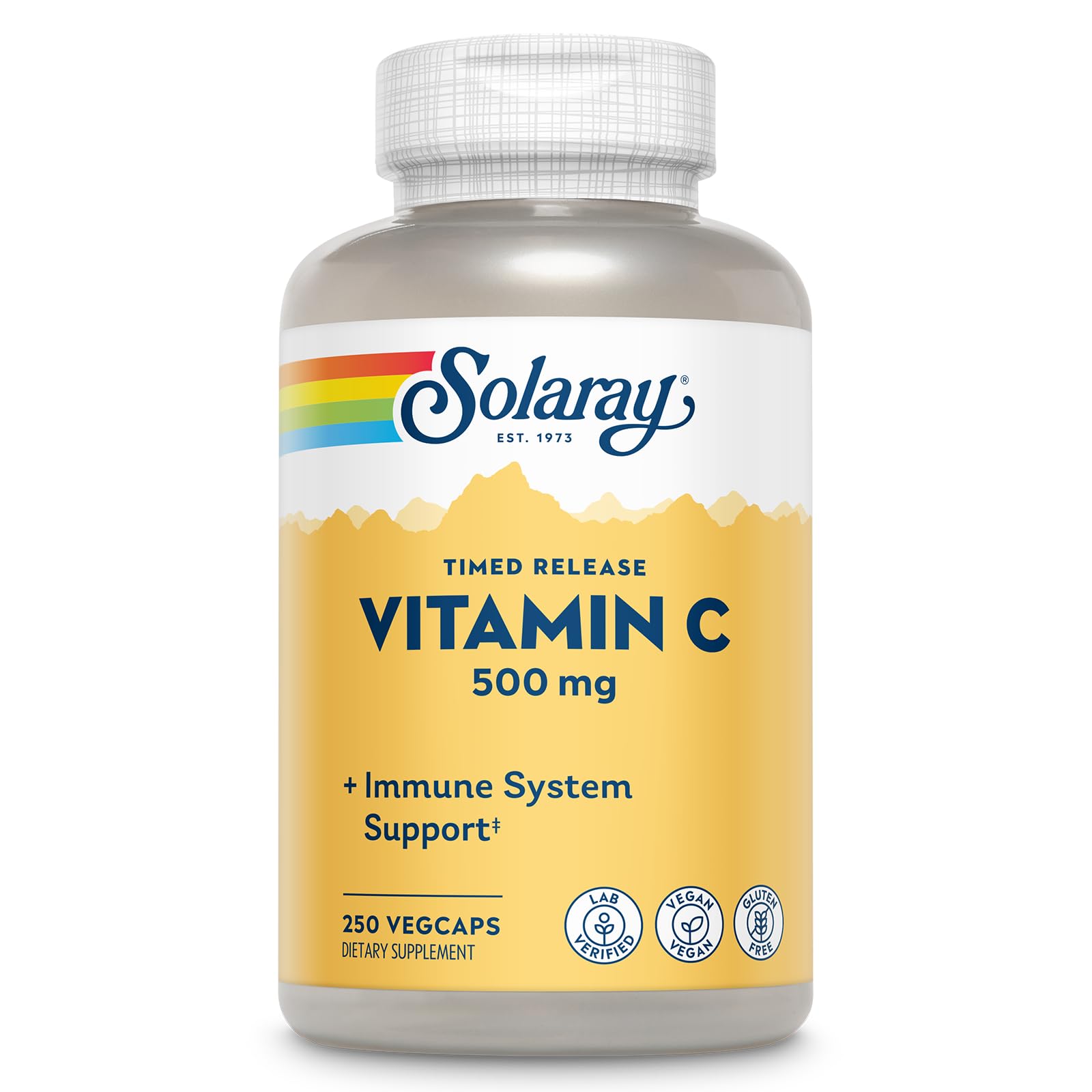 SOLARAY Vitamin C 500mg two-stage timed-release bottle