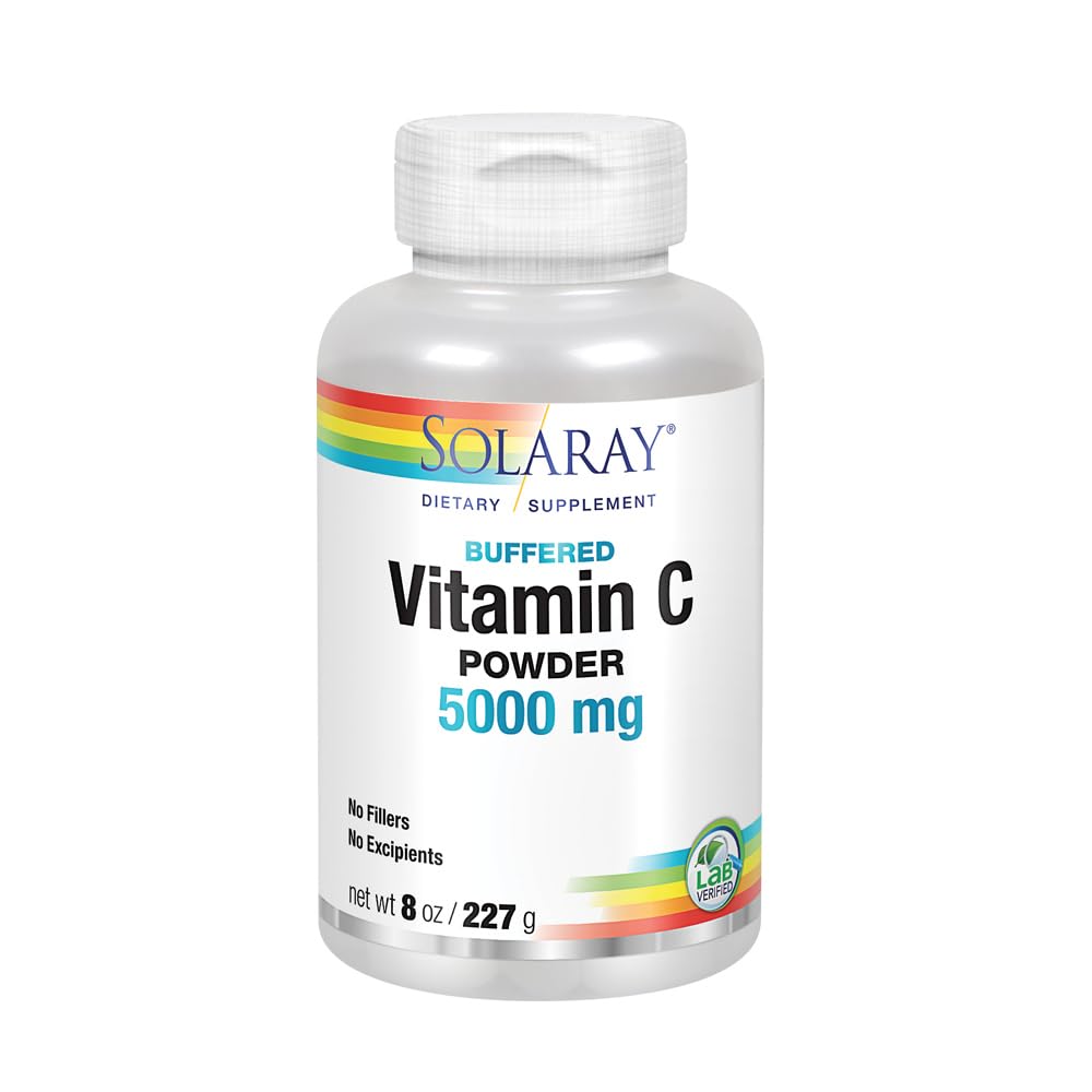 SOLARAY Vitamin C Crystalline 5000mg buffered powder bottle front
