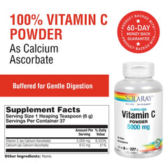 Serving scoop of Solaray Vitamin C Crystalline 5000mg