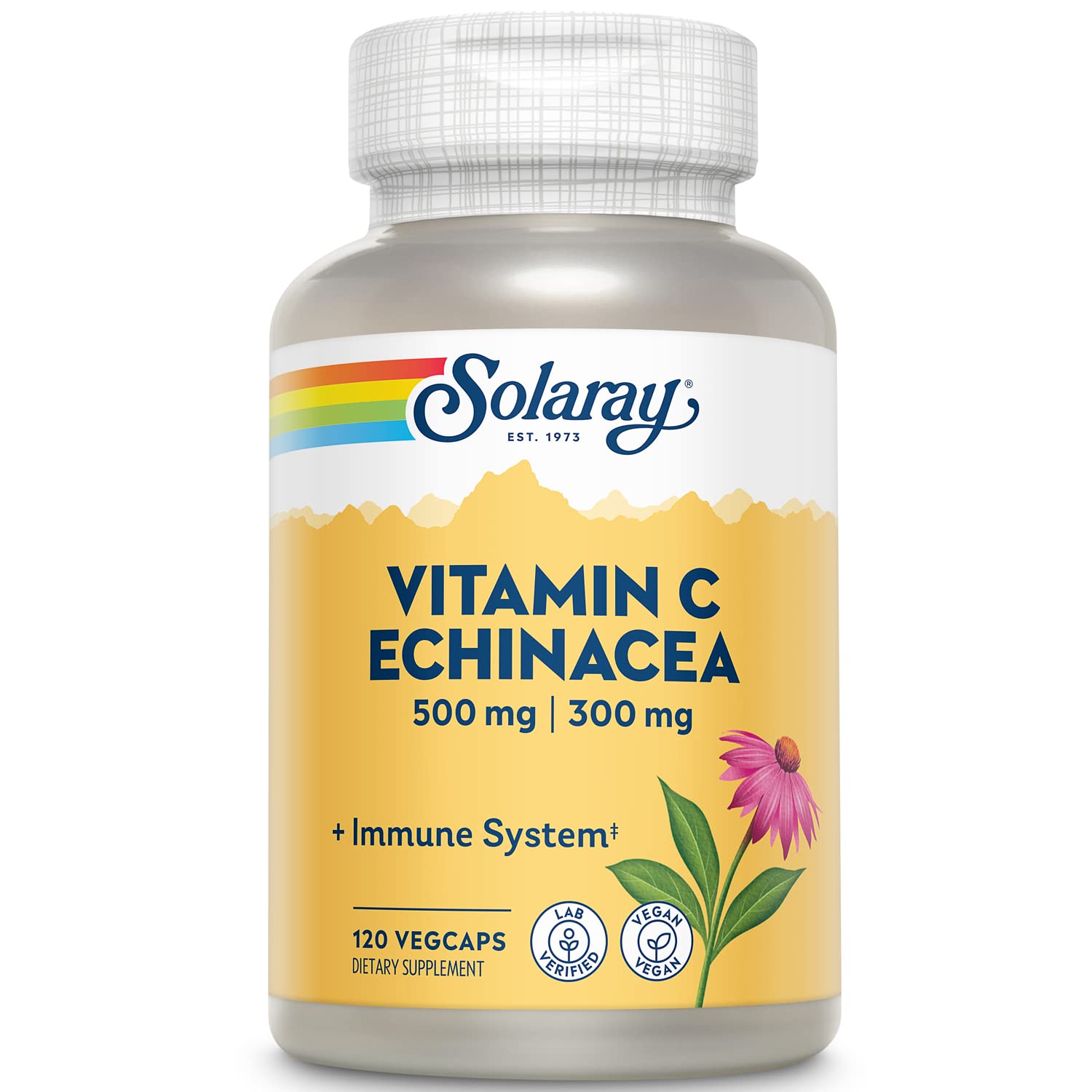 SOLARAY Vitamin C & Echinacea Root bottle front label