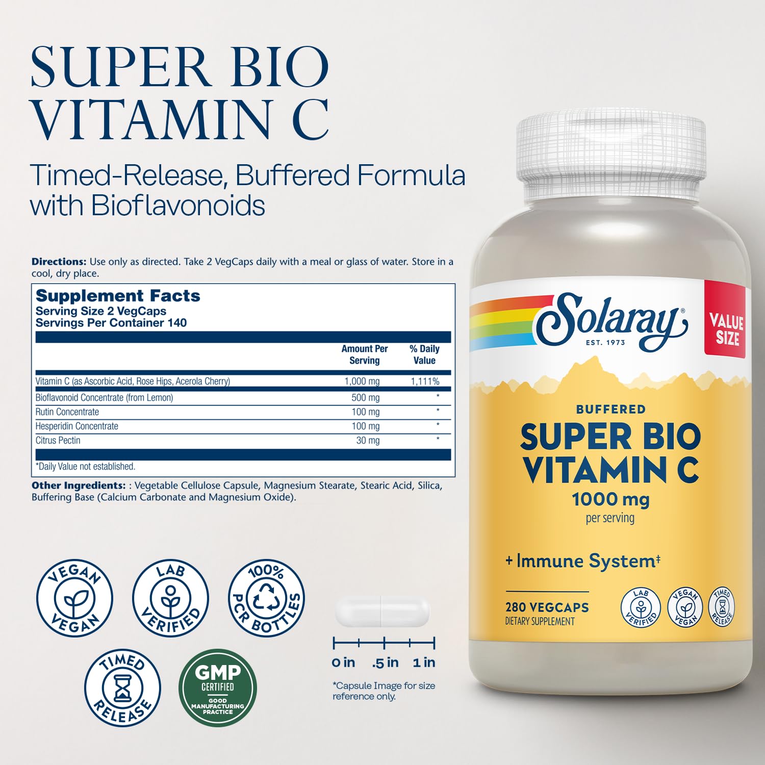 Two-stage time-release Vitamin C capsules