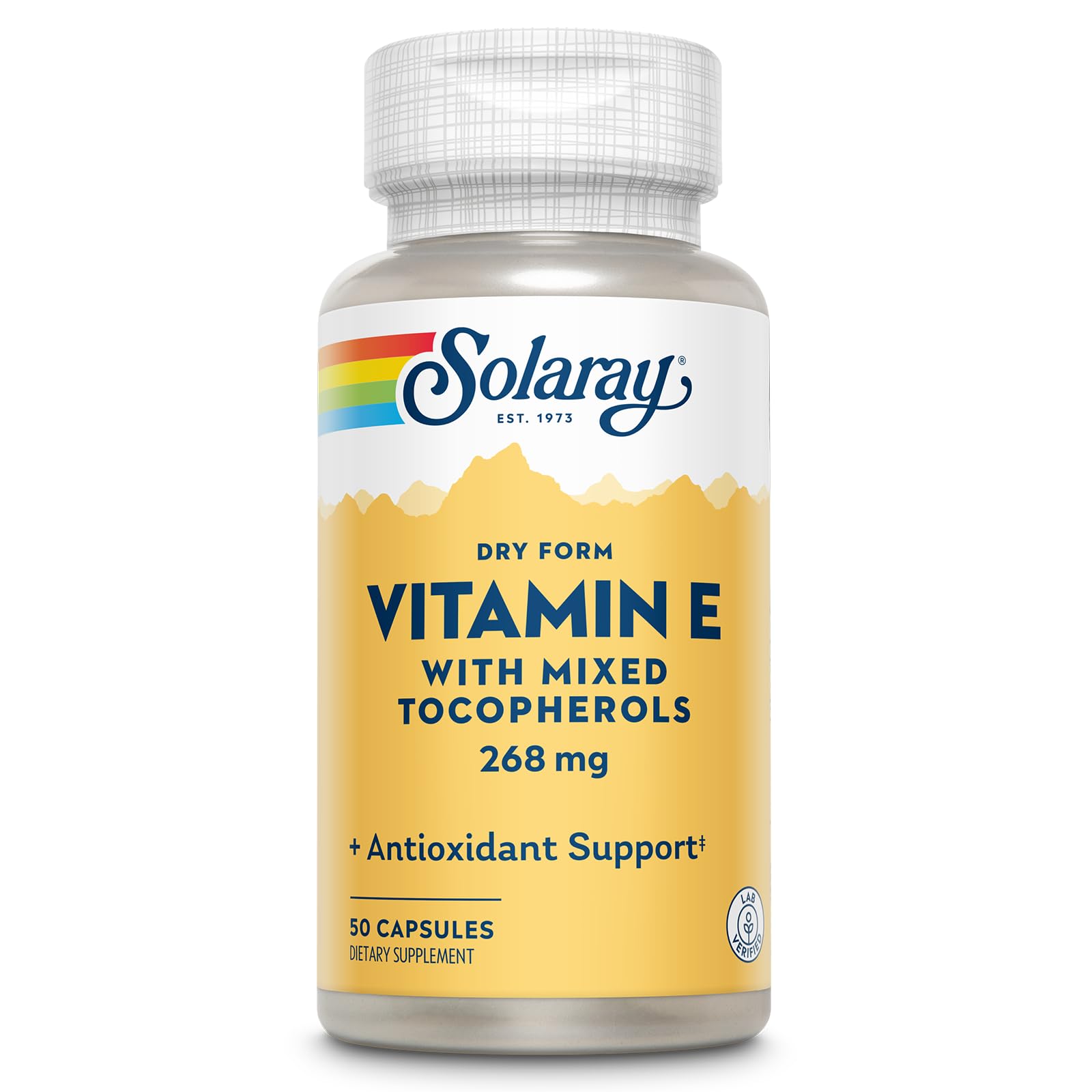 SOLARAY Vitamin E 400 IU dry form bottle and label