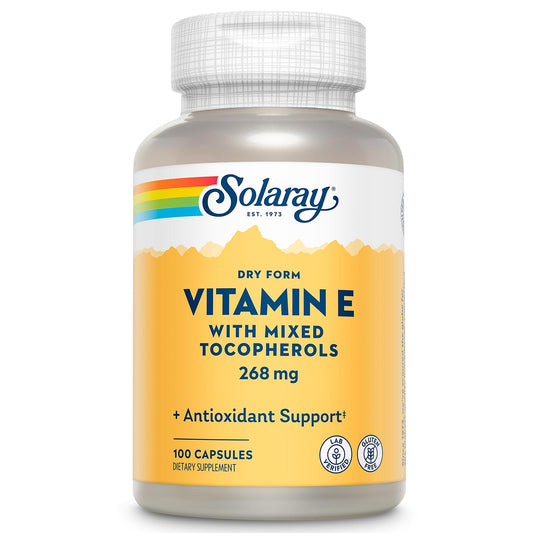 SOLARAY Vitamin E 400 IU Dry Form bottle label