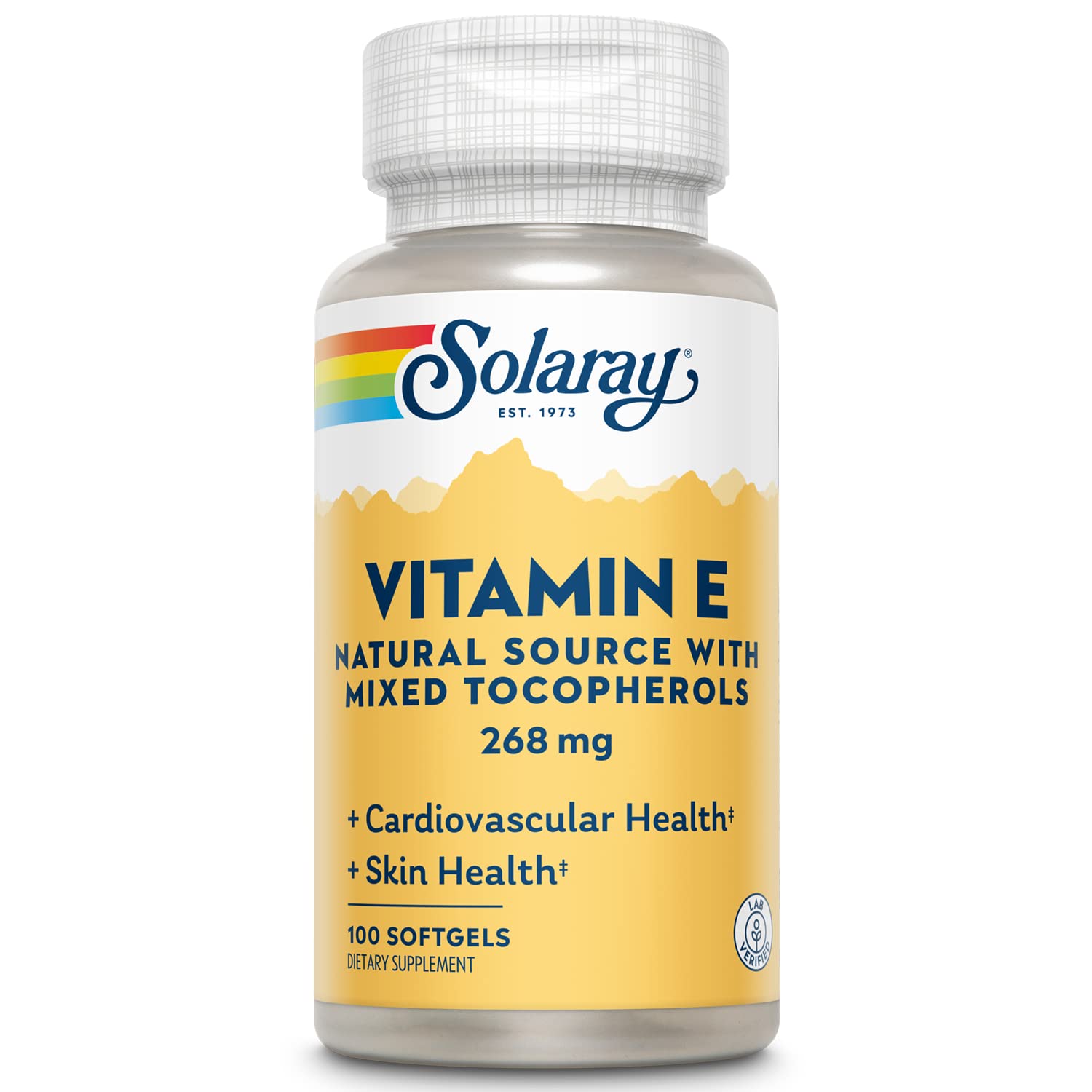SOLARAY Vitamin E d-Alpha Tocopherol 268mg (400 IU) bottle label