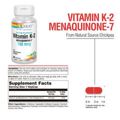 Capsules close-up of SOLARAY Vitamin K-2 MK-7 150 mcg