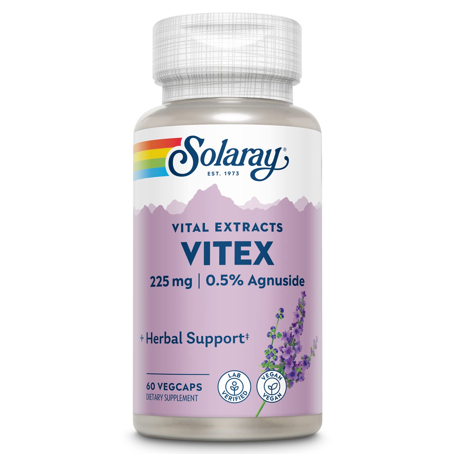 SOLARAY Vitex Berry Extract 225 mg bottle with 60 vegan capsules