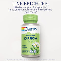 Vegan, Non-GMO, Gluten-Free Yarrow supplement bottle