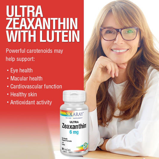 Close-up of SOLARAY Zeaxanthin 6 mg bottle