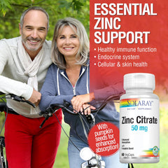 Solaray Zinc Citrate 50 mg bottle and packaging