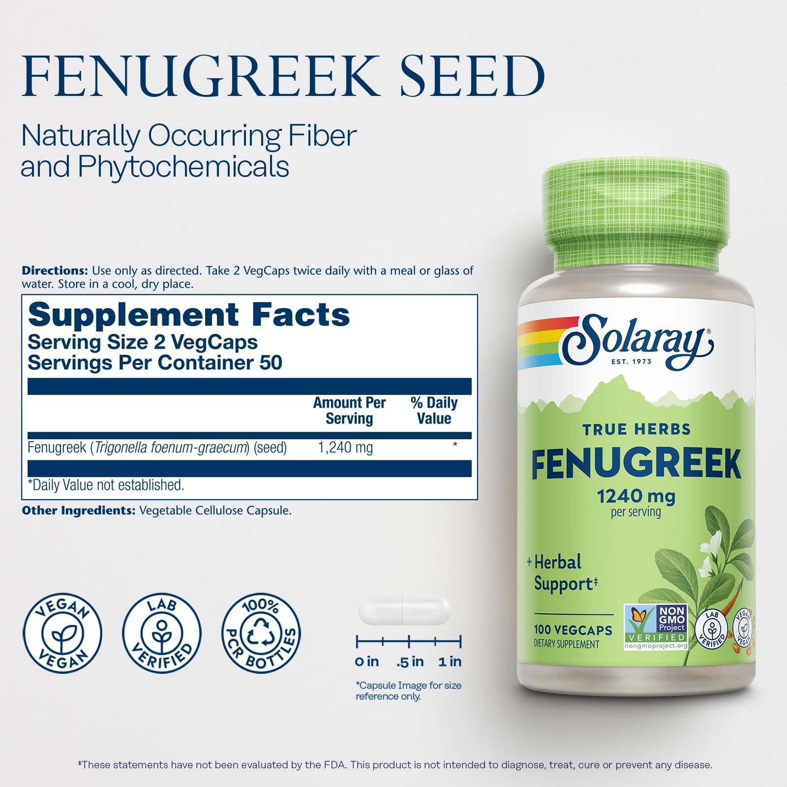 Fenugreek seed dietary fiber and phytochemicals close-up