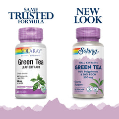 SOLARAY Green Tea Leaf Extract Double Strength Veg Cap bottle product shot