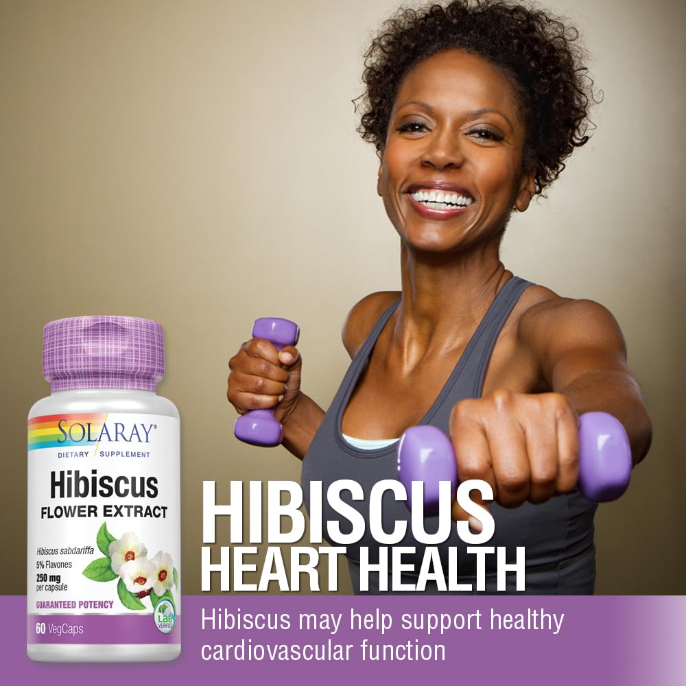 Supplement facts panel for SOLARAY Hibiscus Flower Extract Capsules