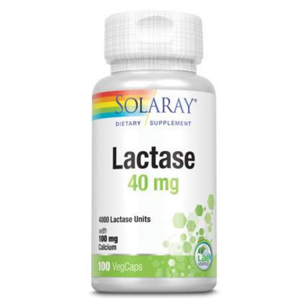 SOLARAY Lactase Capsules 40mg - 100 Count