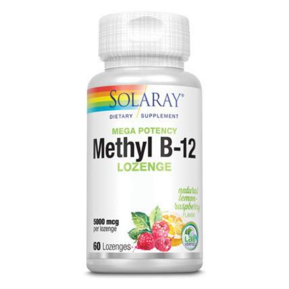 Solaray Methyl B12 Lozenge Lemon 5000 mcg 60 count bottle