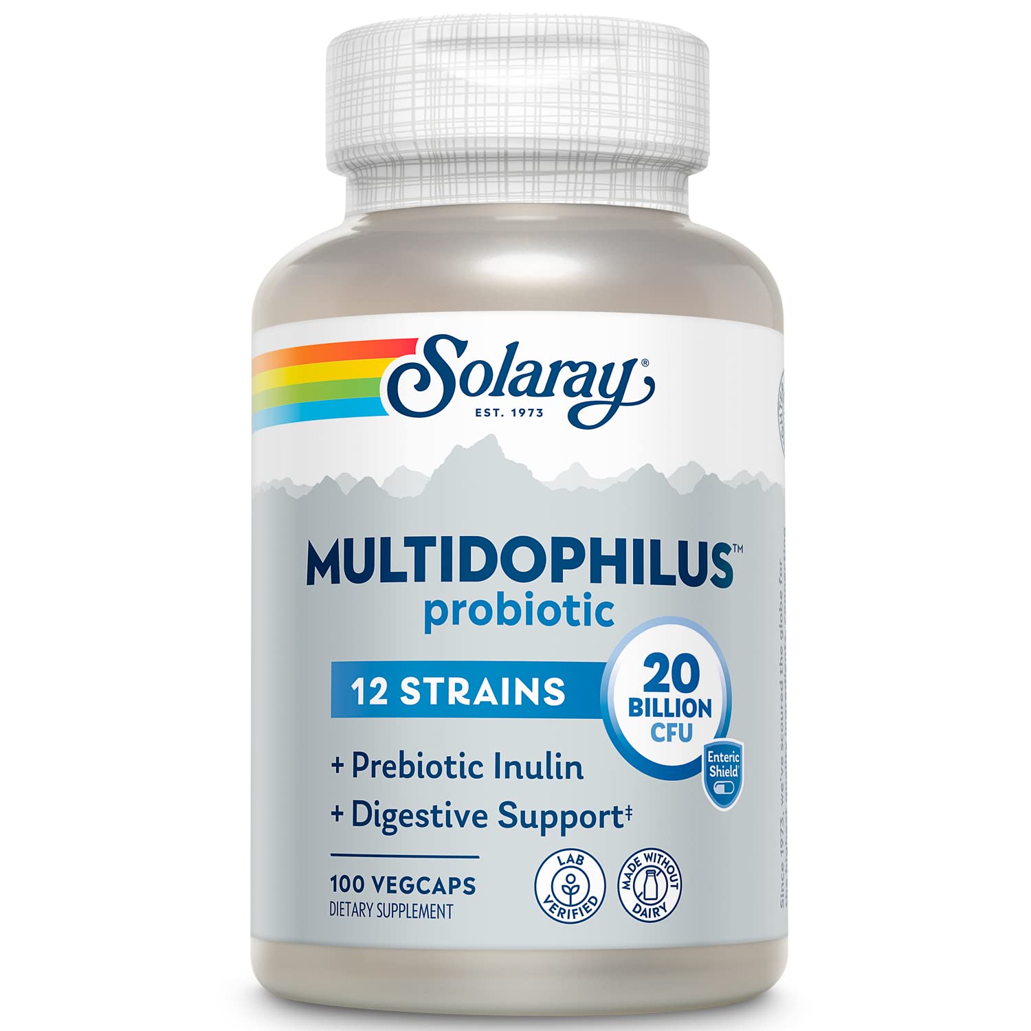 SOLARAY Multidophilus bottle label with 50 servings