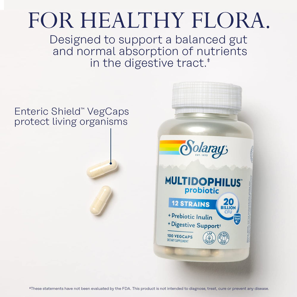 Graphic showing 12 probiotic strains
