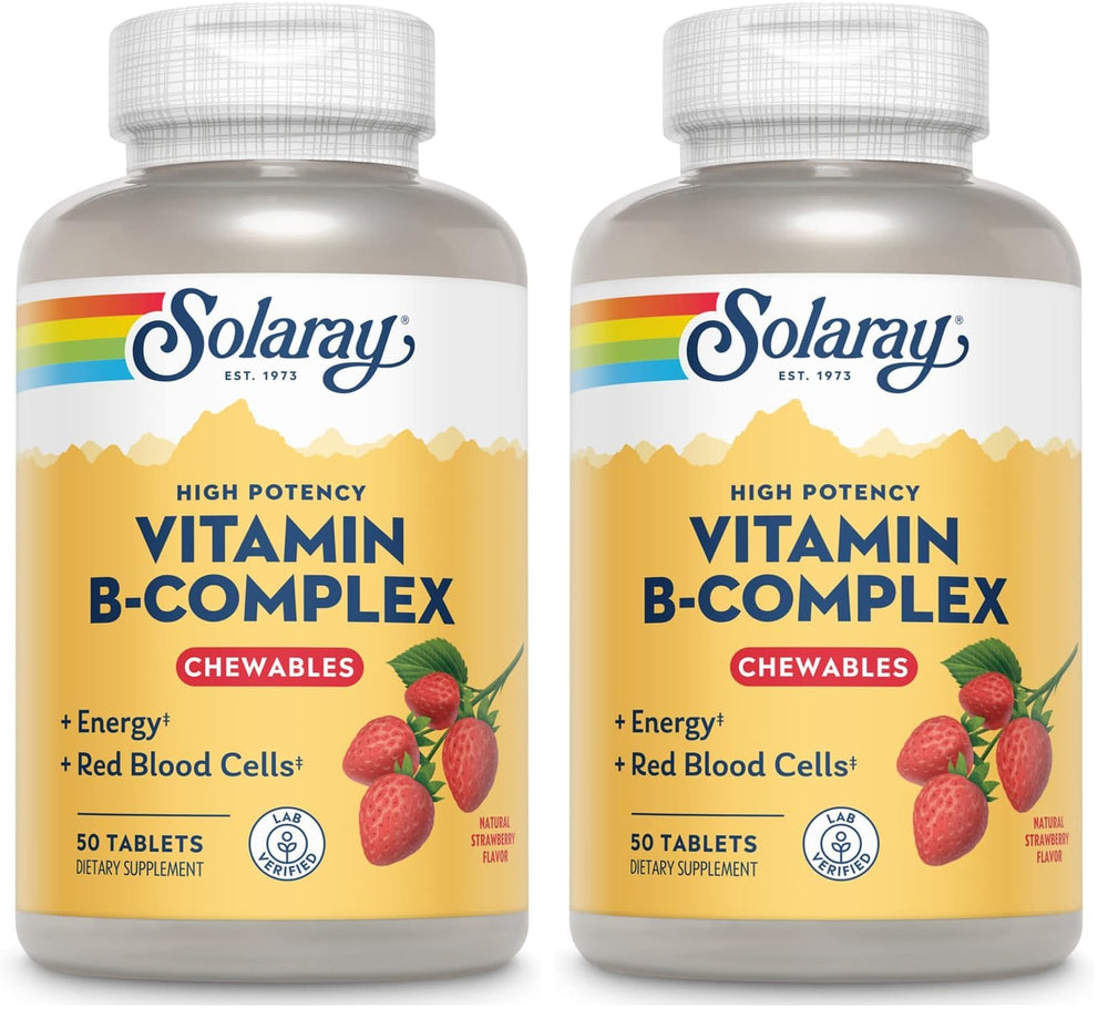 SOLARAY Vitamin B-Complex Chewables Strawberry bottle front label