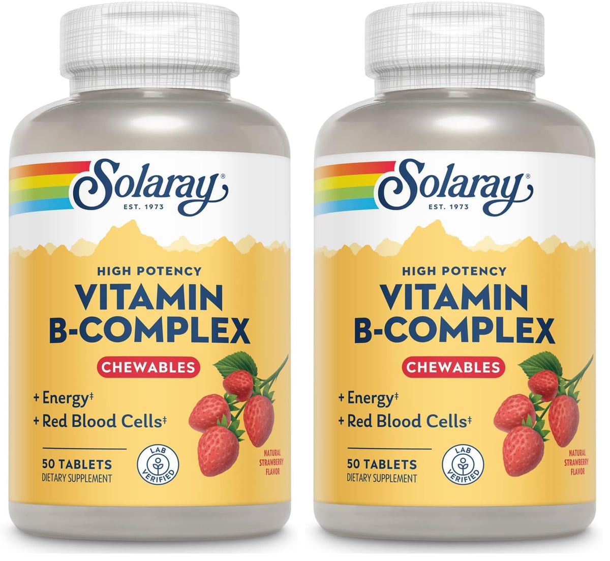 SOLARAY Vitamin B-Complex Chewables Strawberry bottle front label