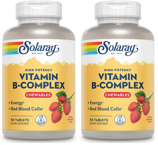 SOLARAY Vitamin B-Complex Chewables Strawberry bottle front label