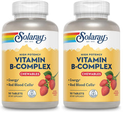SOLARAY Vitamin B-Complex Chewables Strawberry bottle front label