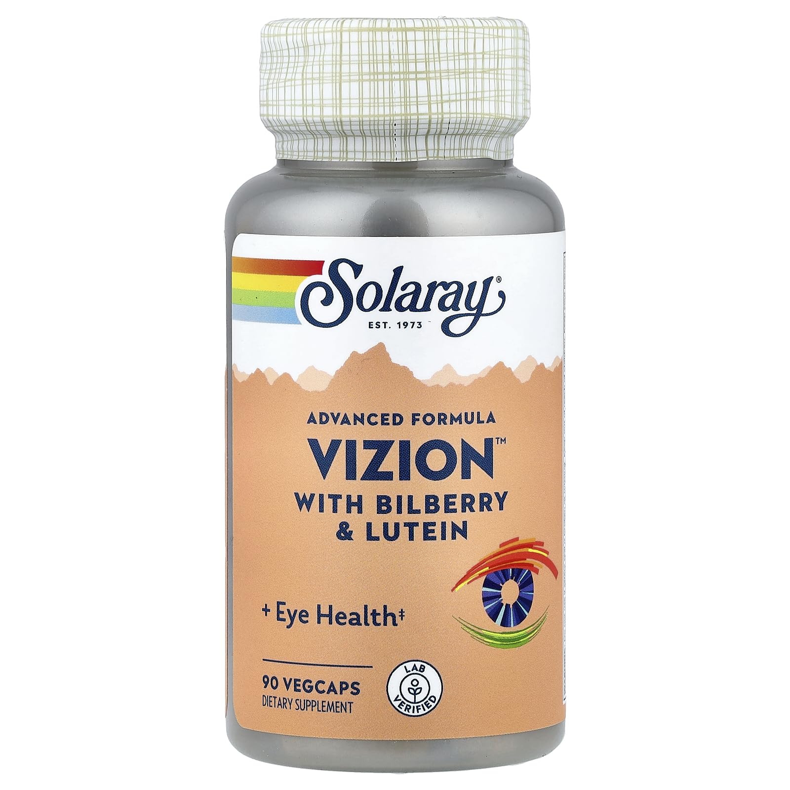 SOLARAY Vizion Veg Cap bottle front view (42mg per capsule, 90-count)