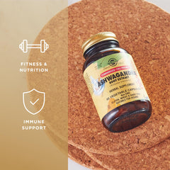 Solgar Ashwagandha bottle with outer packaging