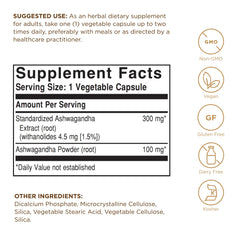 Close-up of Standardized Full Potency (SFP) on Solgar Ashwagandha label