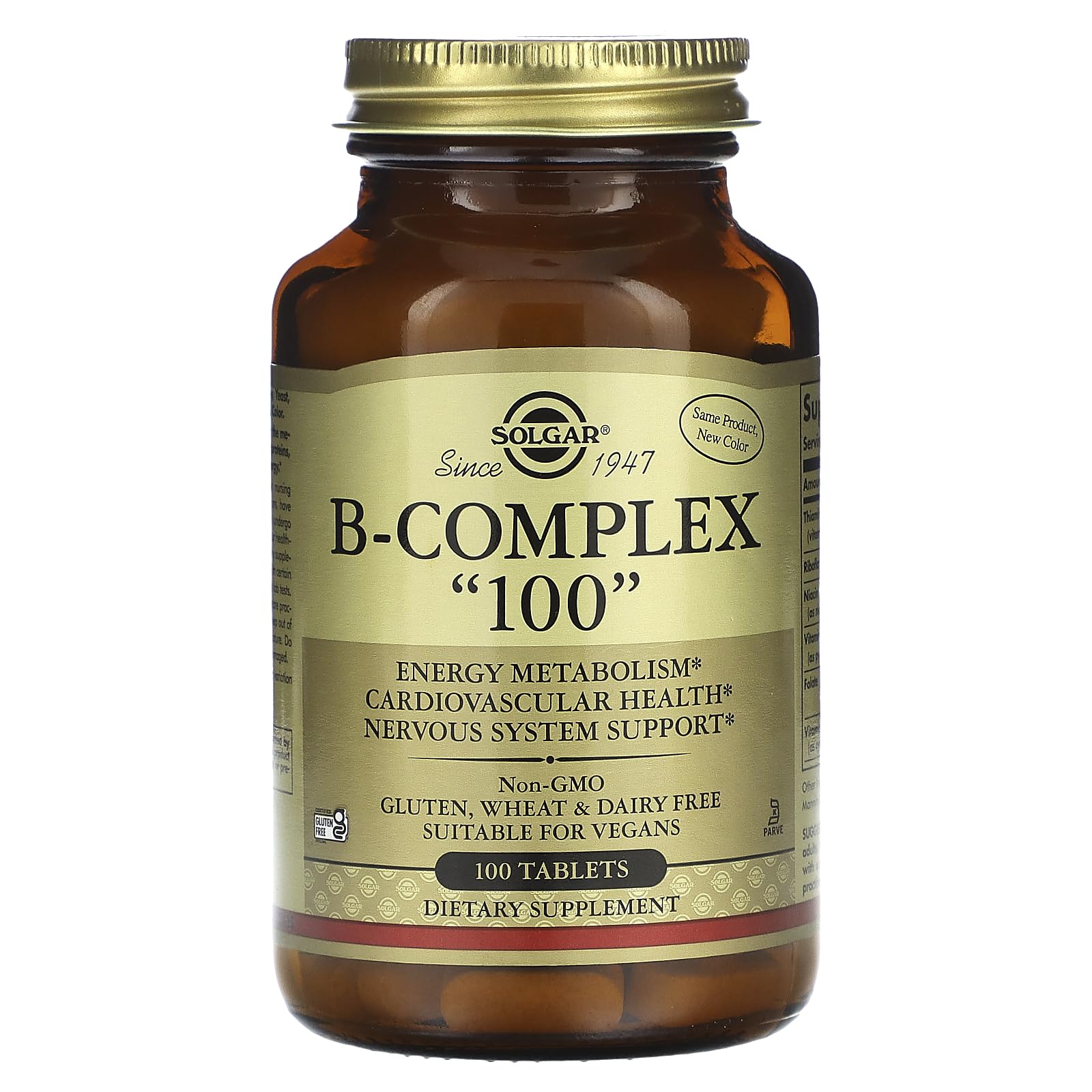 Solgar B-Complex 100 bottle with label