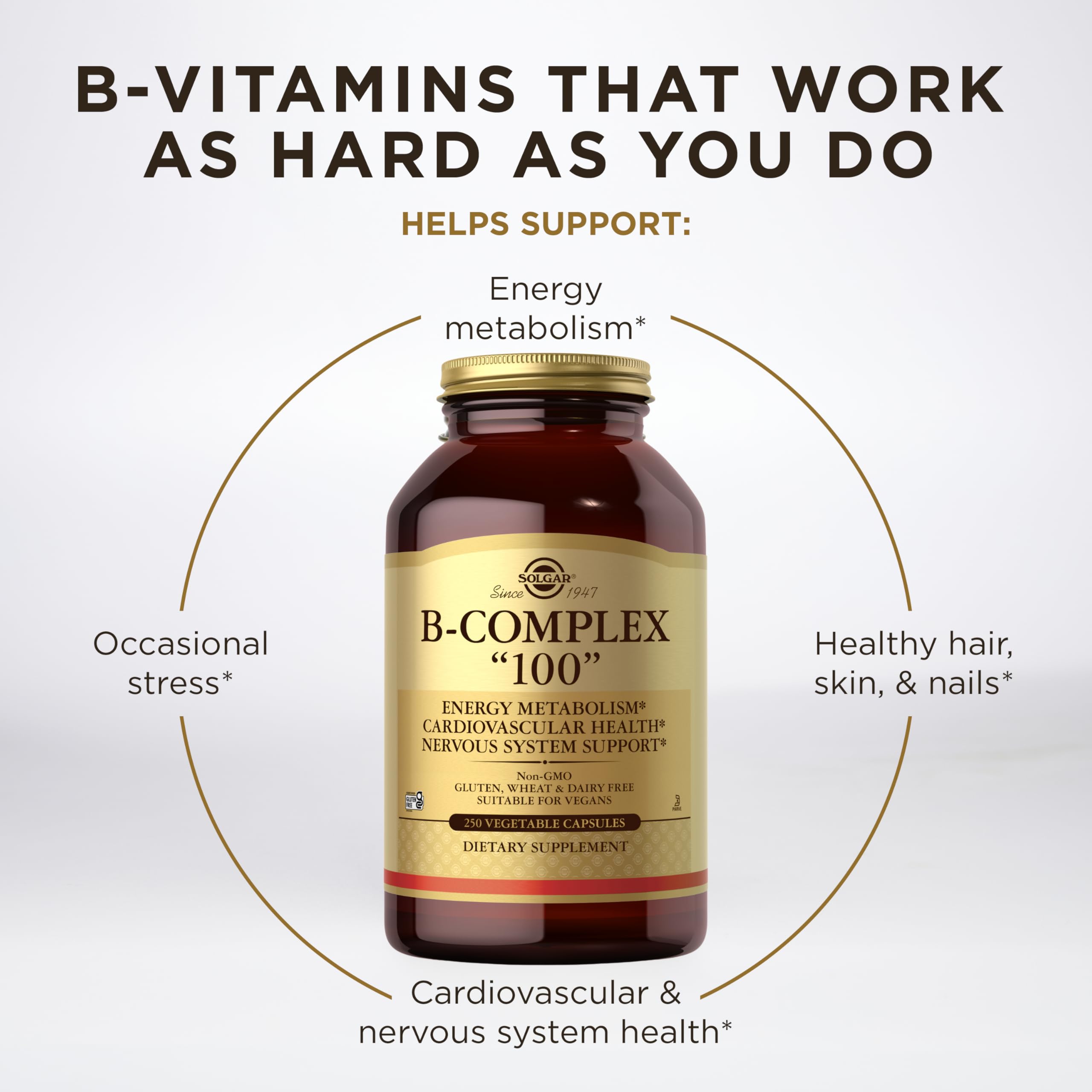 Vegan-friendly Solgar B-Complex 100 packaging